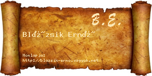 Blázsik Ernő névjegykártya