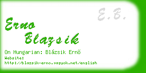 erno blazsik business card
