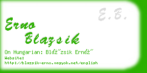 erno blazsik business card